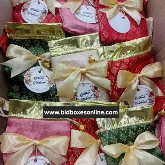 Jamawar pouches Plain multi colours