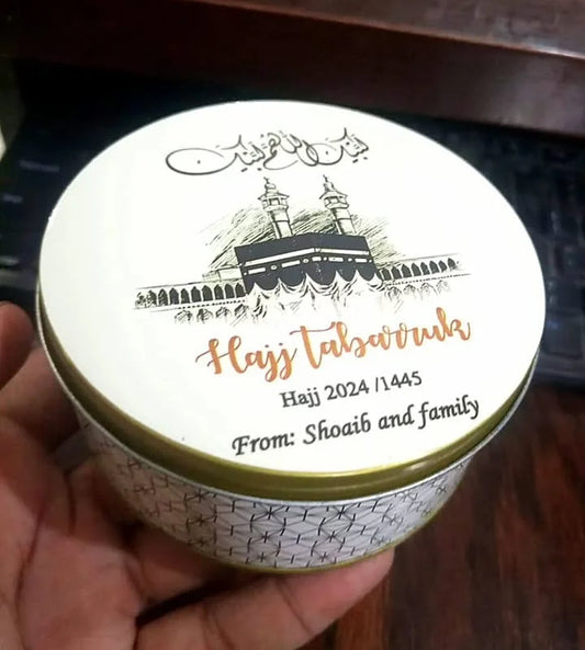 Round Umrah Hajj Tin boxes style 2