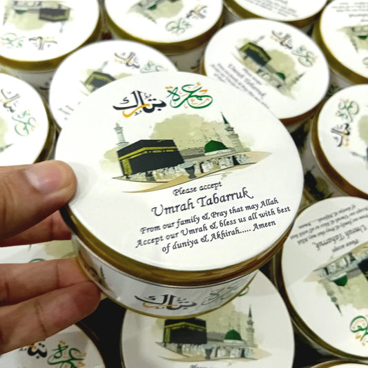 Round Umrah Hajj Tin boxes style 3