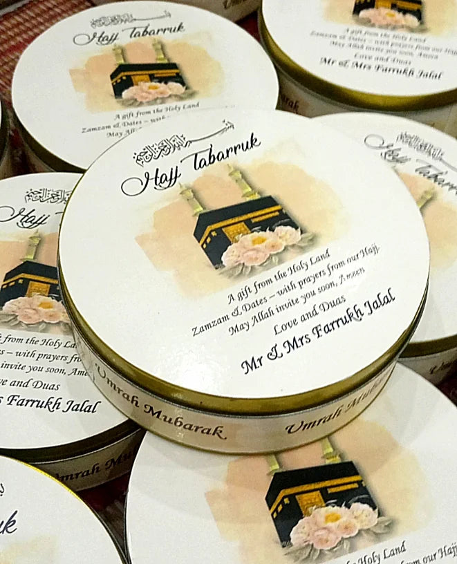 Round Umrah Hajj Tin boxes style 4