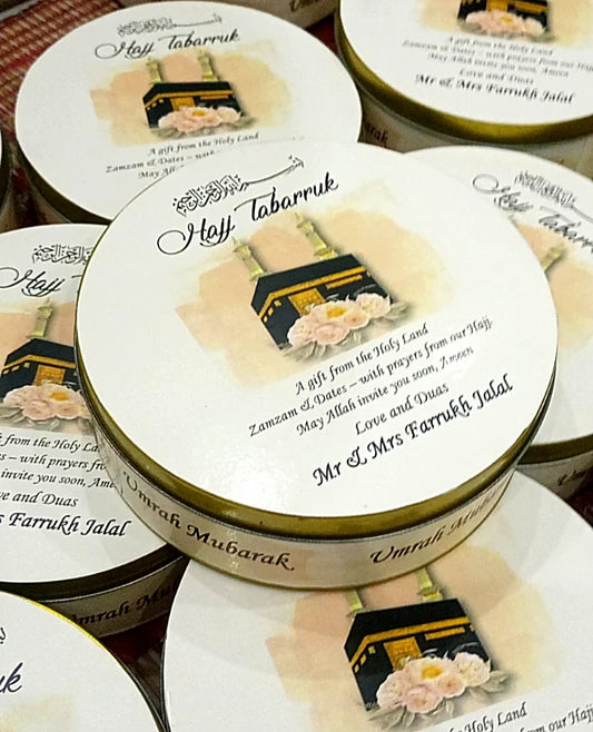 Round Umrah Hajj Tin boxes style 4