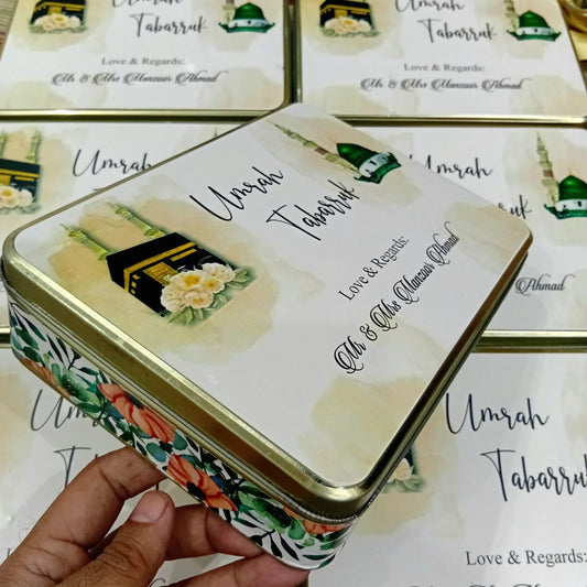 Square Umrah Hajj Tin boxes style 2