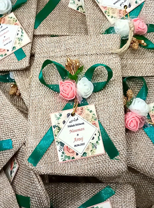 nikkah jute pouches 